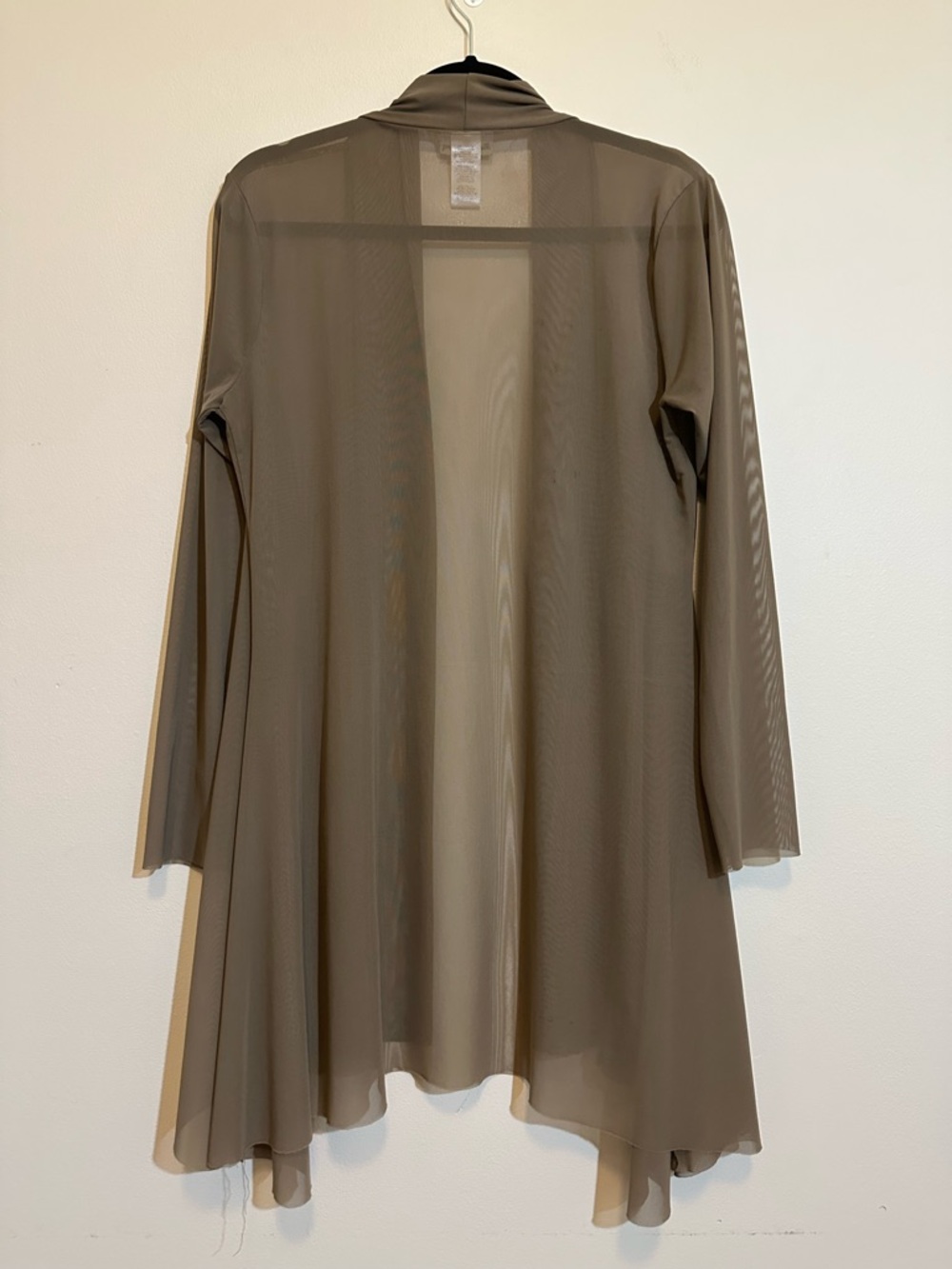 Tommy Bahama Sheer Mesh Longe Cardigan Taupe Drape Front Lightweight Size M - Picture 2 of 6